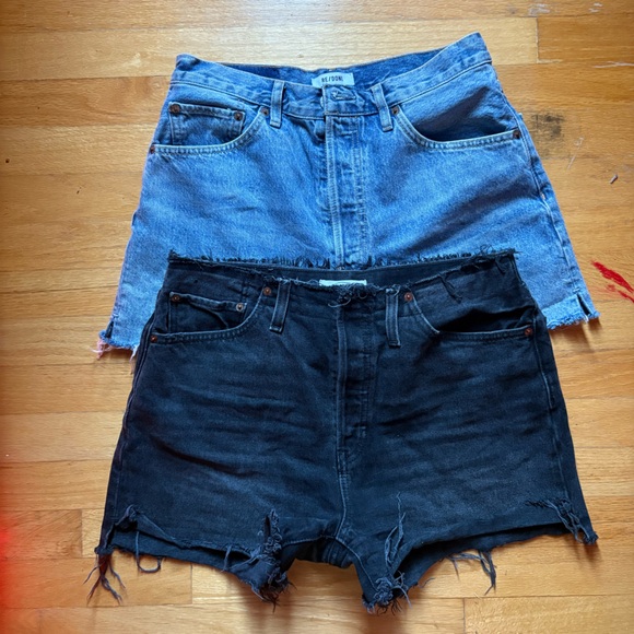 Re/Done Blue and Black Denim Short Bundle- 29
